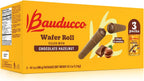 Bauducco Wafer Rolls, Crispy Chocolate Wafer Rolls Filled with Creamy Hazelnut, 42.3 oz (3-Pack)