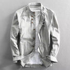 Men's Casual Cotton Linen Shirt Formal Retro Long Sleeve Loose Shirts Male Clothing Shirts Tops