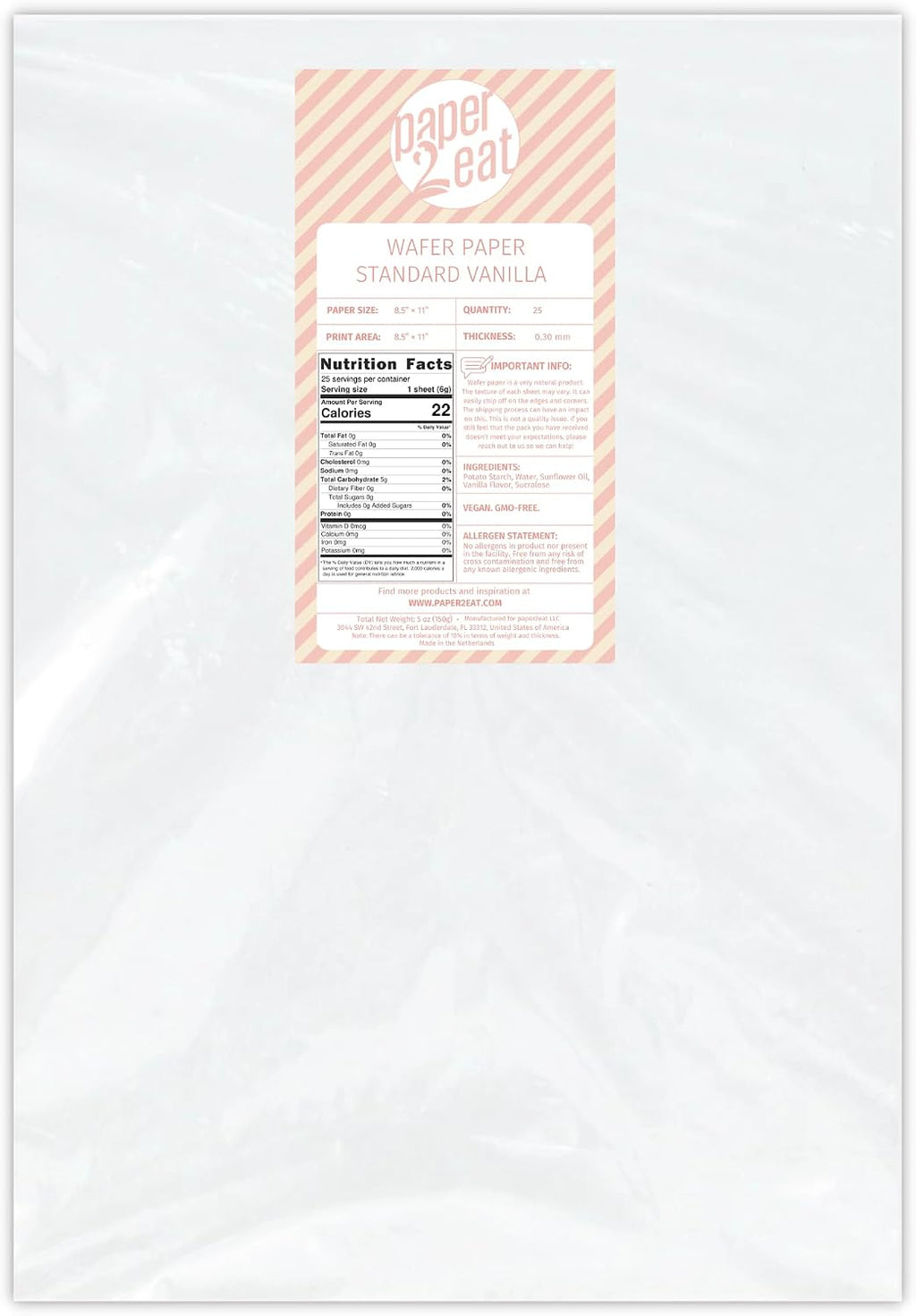 Printable Edible Wafer Paper Sheets from paper2eat (0.30 mm - 25 sheets/Vanilla)