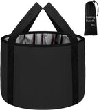 Foot Bath Basin 20L Collapsible Bucket, Portable Foot Soak Tub Feet Soaking Bucket for Outdoor Travel, Camping, Fishing(Black)