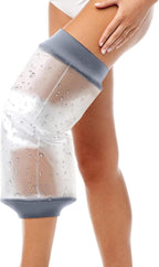 COMFYTHERA Waterproof Cast Cover for Shower Knee Wound Protector Bath Adult Watertight Cast Bag Showering for Surgery, Burns Reusable (D-Knee)
