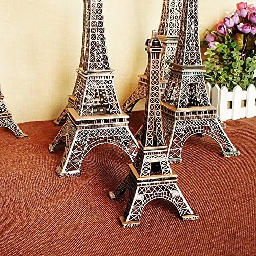 Chinshwehaw Eiffel Tower Statue Decor 7 Inch Alloy Metal Collectible Figurine Replica Souvenir Room French Eiffel Tower Party Decoration Table Stand Holder Gift for Cake Topper