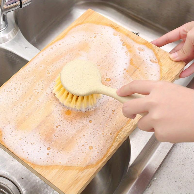 Jerliflyer Dish Brush with Handle, Kitchen Dish Washing Brush Long Handle Brush for Cleaning Dishes, Pots, Pans, Sinks and Stoves