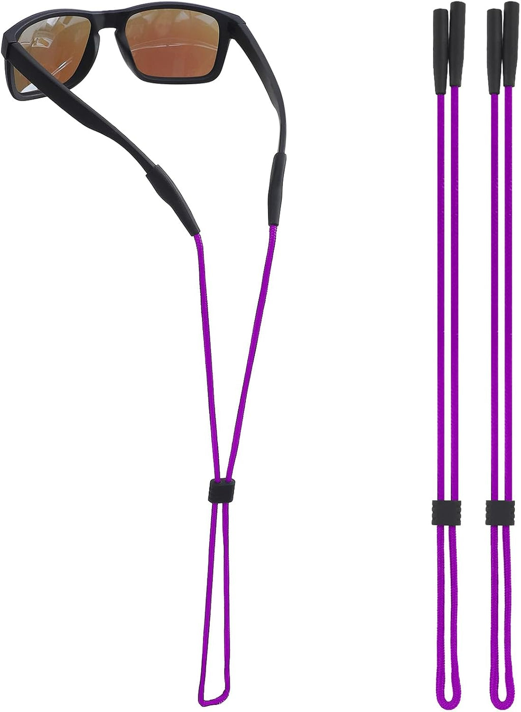 Eye Glasses Holder Strap - Sunglasses Straps Cords for Men Women Kids - Eyeglass Holders Around Neck - Eyewear String Lanyard Retainer - 2 PCS (Purple)