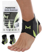 2-Pack Ankle Brace for Men & Women,Adjustable Lace up Ankles Sock,Basketball Ankle Stabilizer with Straps,Orthopedic Compression Sleeve for Plantar Fasciitis Relief,Tendonitis,Sprained(Green)