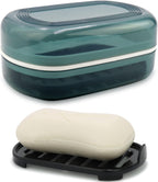 Travel Soap Container, Bar Soap Holder, Portable Soap Case, Soap Dish with Lid for Traveling, Camping, Gym, Bathroom (Blue Style-1)