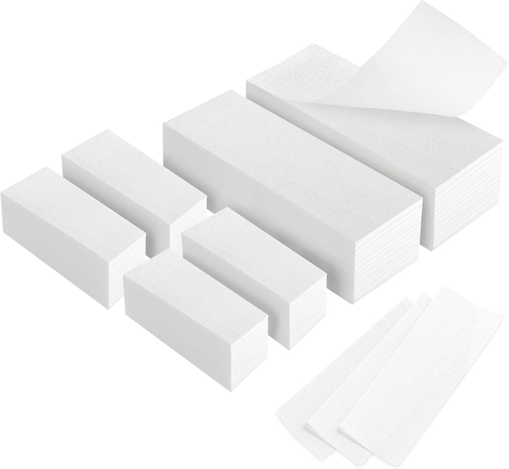 600-Count Non Woven Wax Strips, 2 Size Body and Facial Epilating Wax Strips Paper for Hair Removal, Beauty Waxing Strips for Leg Face Chest Back and Bikini