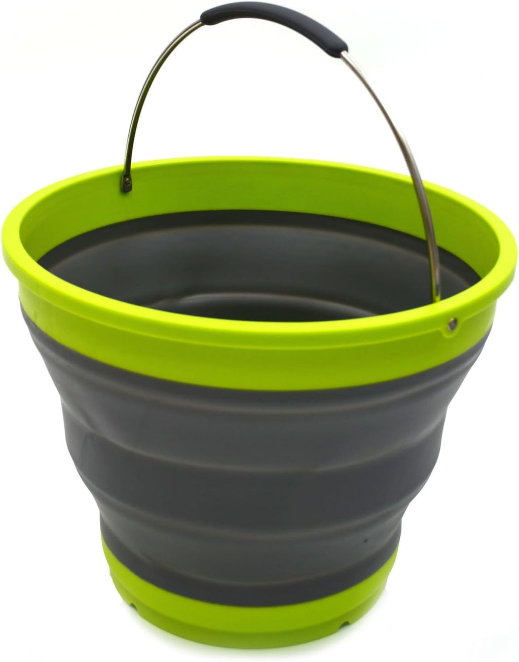 SAMMART 10L/2.6 Gallon Collapsible Plastic Bucket - Foldable Round Tub - Portable Fishing Water Pail - Space Saving Outdoor Waterpot, Size 31cm Dia (1, Dark Grey)