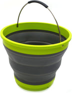 SAMMART 10L/2.6 Gallon Collapsible Plastic Bucket - Foldable Round Tub - Portable Fishing Water Pail - Space Saving Outdoor Waterpot, Size 31cm Dia (1, Dark Grey)