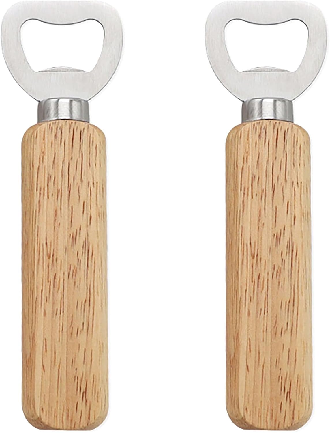 2 Pcs Wooden Handle Bottle Openers, 5.5 Inch Alloy Bottle Opener are Wldely Used for Party, Daily Life, Travel and Good Gifts for Festivals (2)