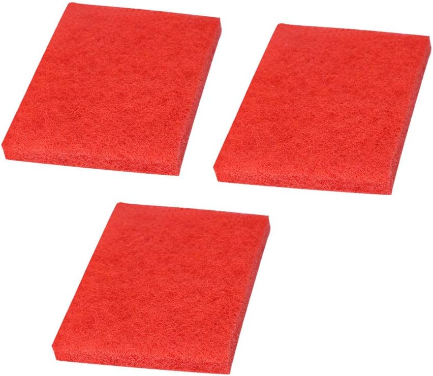 uxcell 3pcs Scouring Pad Non-Scratch Scouring Sponge Scrub Pads 6"x4" For Scouring Kitchen, Dishwashing, Red