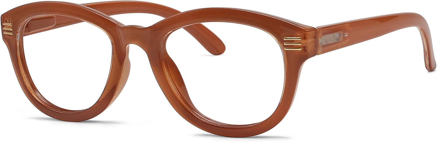 Eyekepper Cat Eye Reading Glasses for Women Oversize Ladies Readers - Brown +2.00