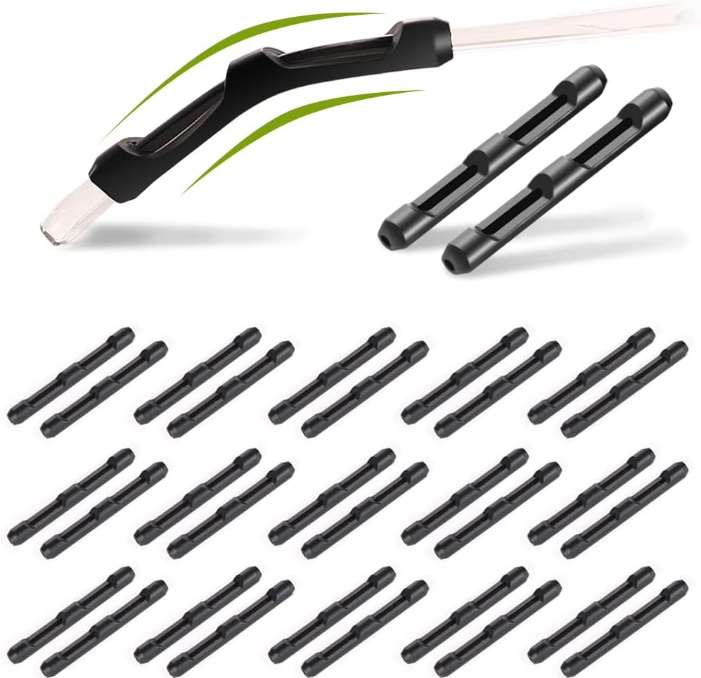 Eyeglasses Temple Tips, 16 Pairs Silicone Eyeglasses Retainers Sleeve Retainer Anti-Slip Safety Eyewear Retainers Spectacle Stay For Eyeglasses, Sunglasses, Reading Glasses (Black Temple Tip)
