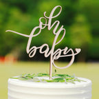Wooden Oh Baby Cake Topper - Photo Booth Prop, Baby Shower or Birthday Decoration
