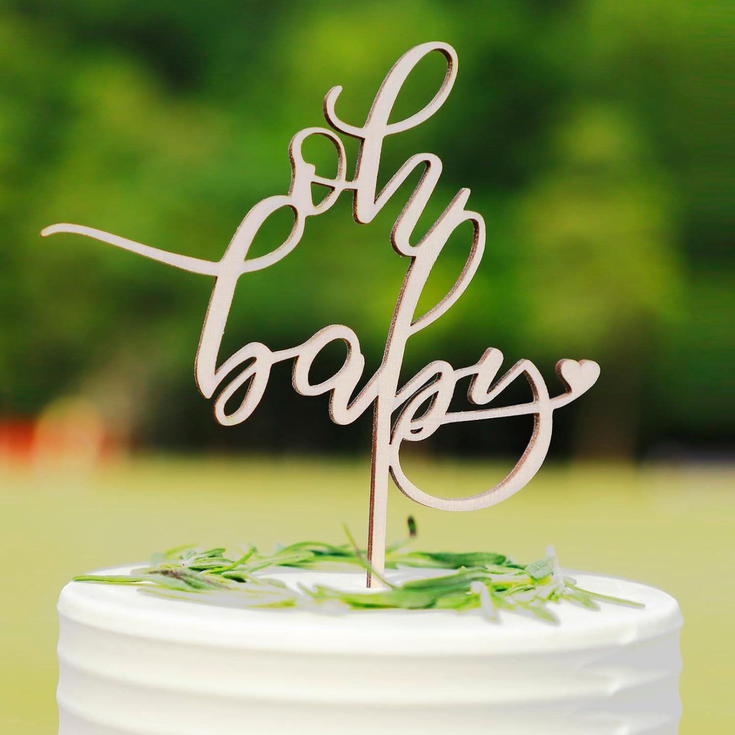 Wooden Oh Baby Cake Topper - Photo Booth Prop, Baby Shower or Birthday Decoration