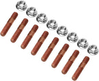 Piping & Piping Kits,8 Pcs M8 1.25 Threaded Turbo Studs Kit 8Mm Metal Alloy High Pressure Manifold Stud Bolt Nut Hardware