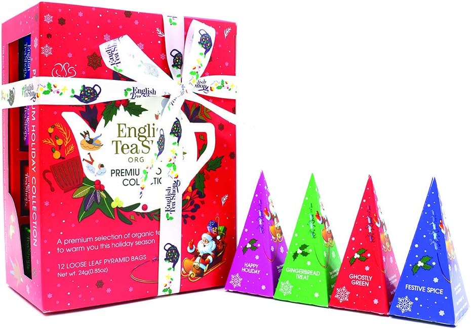 English Tea Shop Organic Holiday Red Prism - 12ct Soilon Pyramid Tea Bags