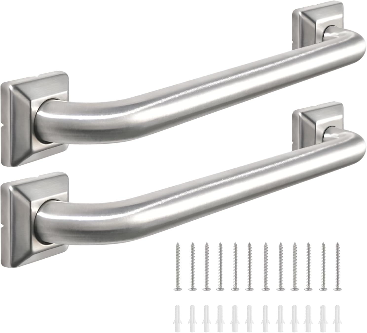 Bathroom Grab Bars Stainless Steel Handrail ADA Compliant 500lbs bathtubs and Showers Toilet Handle Safety for Handicap, Elderly, Disabled, Injury (24inches 2 Pack)