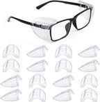 8 Pairs Eye Glasses Side Shields, Flexible Slip on Side Shields for Safety Glasses Fits Small to Large Eyeglasses Universal