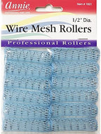 Annie Wire Mesh Rollers – X-Small 1/2 Inch Hair Curlers for Tight Curls & Ringlets, Heatless Styling Tools for Short to Long Hair – 12 Count (Blue)