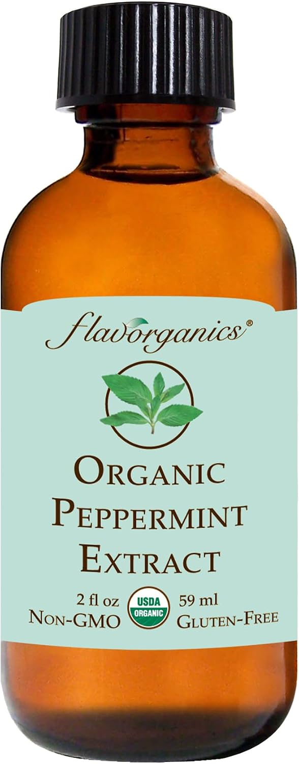 Flavorganics Organic Peppermint Extract, 2-Ounces Glass Bottles (Pack of 3)