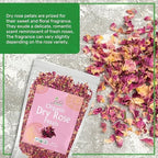 Jiva Organics Dried Red Rose Petals 4 Oz Bag - Non-GMO, USDA Organic, Food Grade, Edible Flowers - Use in Tea, Baking, Making Rose Water, Crafting, Wedding Confetti