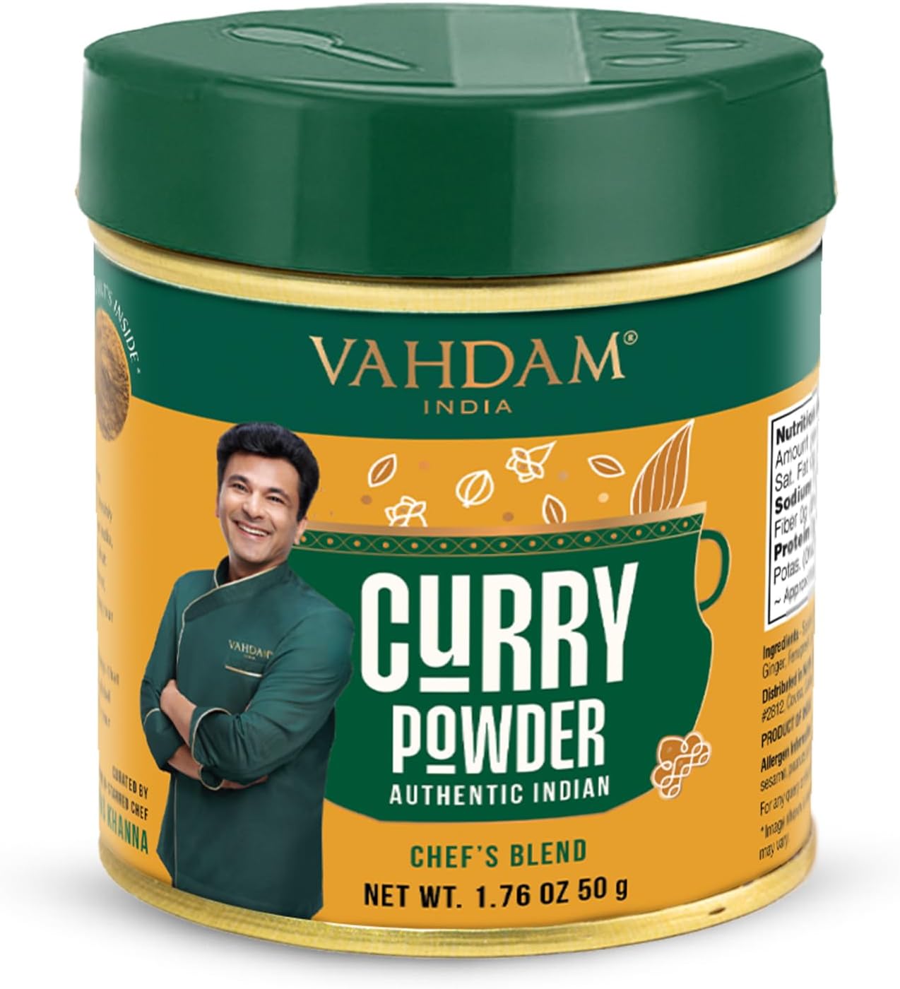 VAHDAM Authentic Indian Curry Powder (50g, 1.76 Oz), Crafted by 8 times Michelin-starred chef Vikas Khanna | 11 Single Origin Spice blend | With Pure Spices and Himalayan Pink Salt