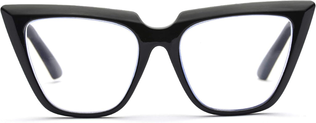 ZUVGEES Womens Chic Oversized CatEye Blue Light Blocking Reading Glasses Big Eyeglass Frames Large lens Computer Readers