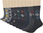 3KB Men's Dress Socks (10 Pairs Per Pack) - Variety of Patterns and Sizes