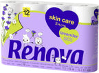 Renova Skin Care Lavender Toilet Paper – 12 Premium Scented 3-Ply Rolls