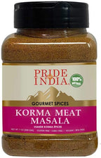 Pride of India Korma Meat Masala – 7 oz | Seasoning Spice Blend for Fresh Chicken, Mutton, Chop Meat, Lamb Curry, Biryani, Kebab & Marinades | Korma Masala in a Reusable Medium Jar