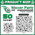 Hotop 50 Pcs Neon Napkins Glow in Dark Rainbow Soccer Napkins Birthday Disposable Paper Party Decorations Supplies(Soccer)