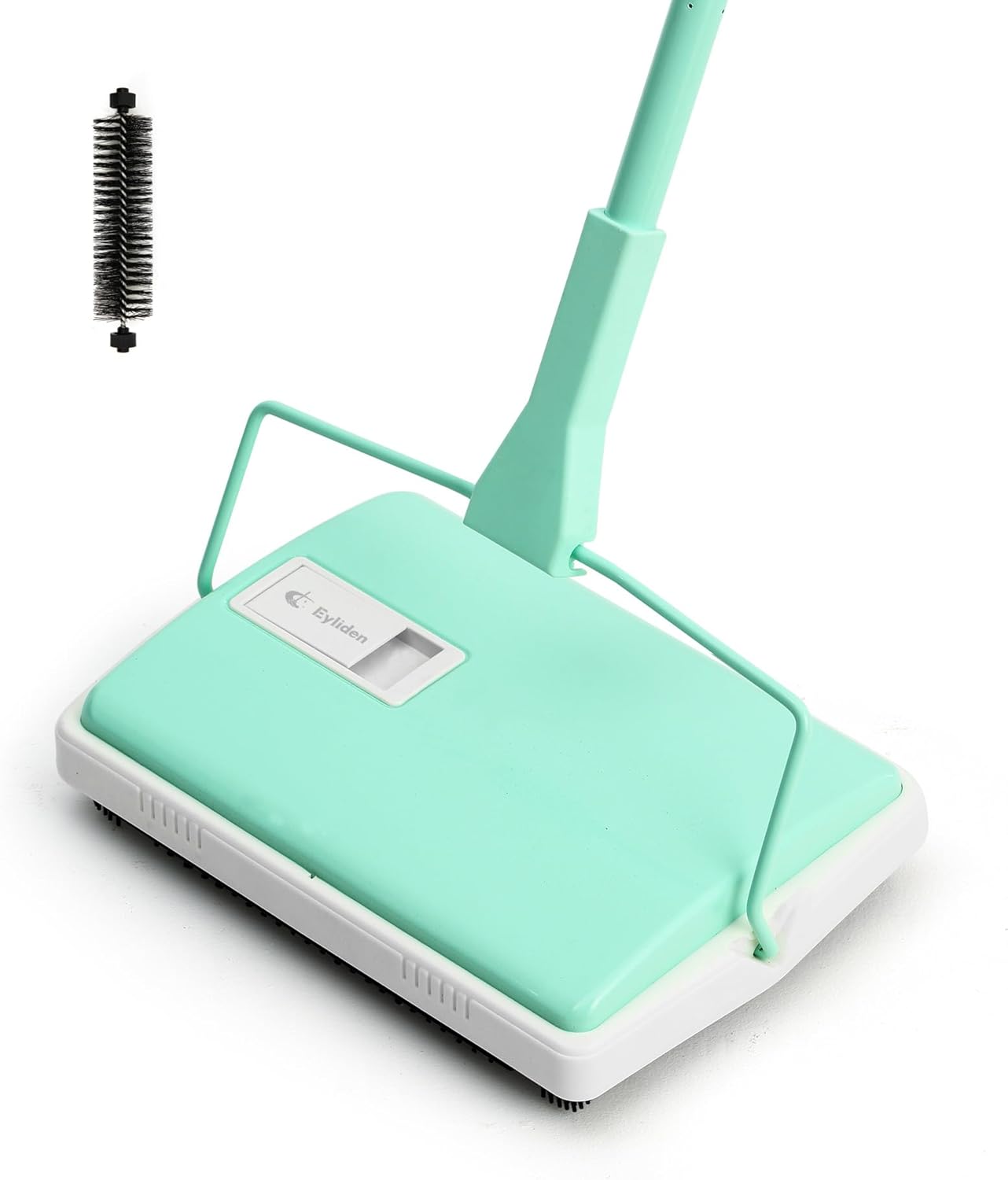 Eyliden X-Large Carpet Sweeper - Quiet Manual Sweeper for Carpets & Rugs | 1 Extra Refill Roller Brush | Non-Electric, Hand Push, Quietly Cleans Debris and Messes, Restaurant Roller Broom, Mint
