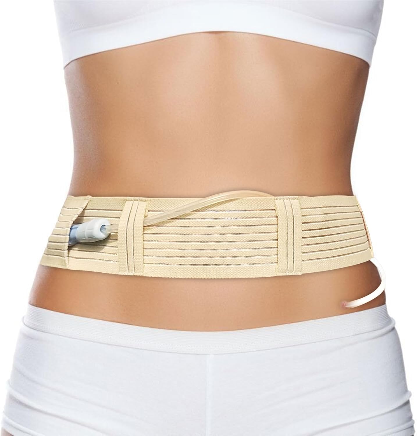 Breathable Peritoneal Dialysis Blet for PD Catheter Port,Dialysis Accessories Peg J Tube Catheter Belts Holder Feeding Tube Supplies for Stomach Women Men Adults (Nude, Medium(28"-41"))