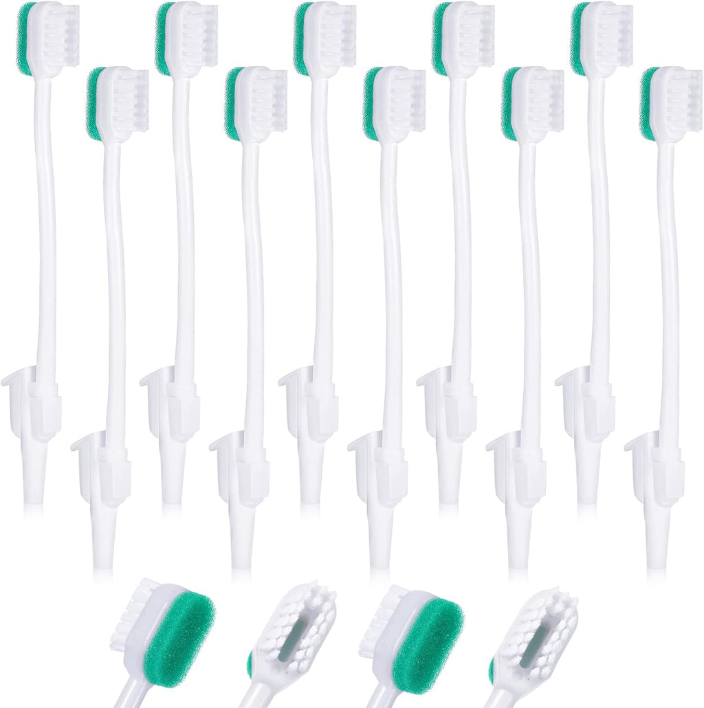 Didaey 10 Pcs Suction Swab Toothbrush Care Disposable Oral Swab Suction Toothbrush for Machine Sponge Individually Wrapped for Elderly Adults Oral Dental Mouth Care (White)