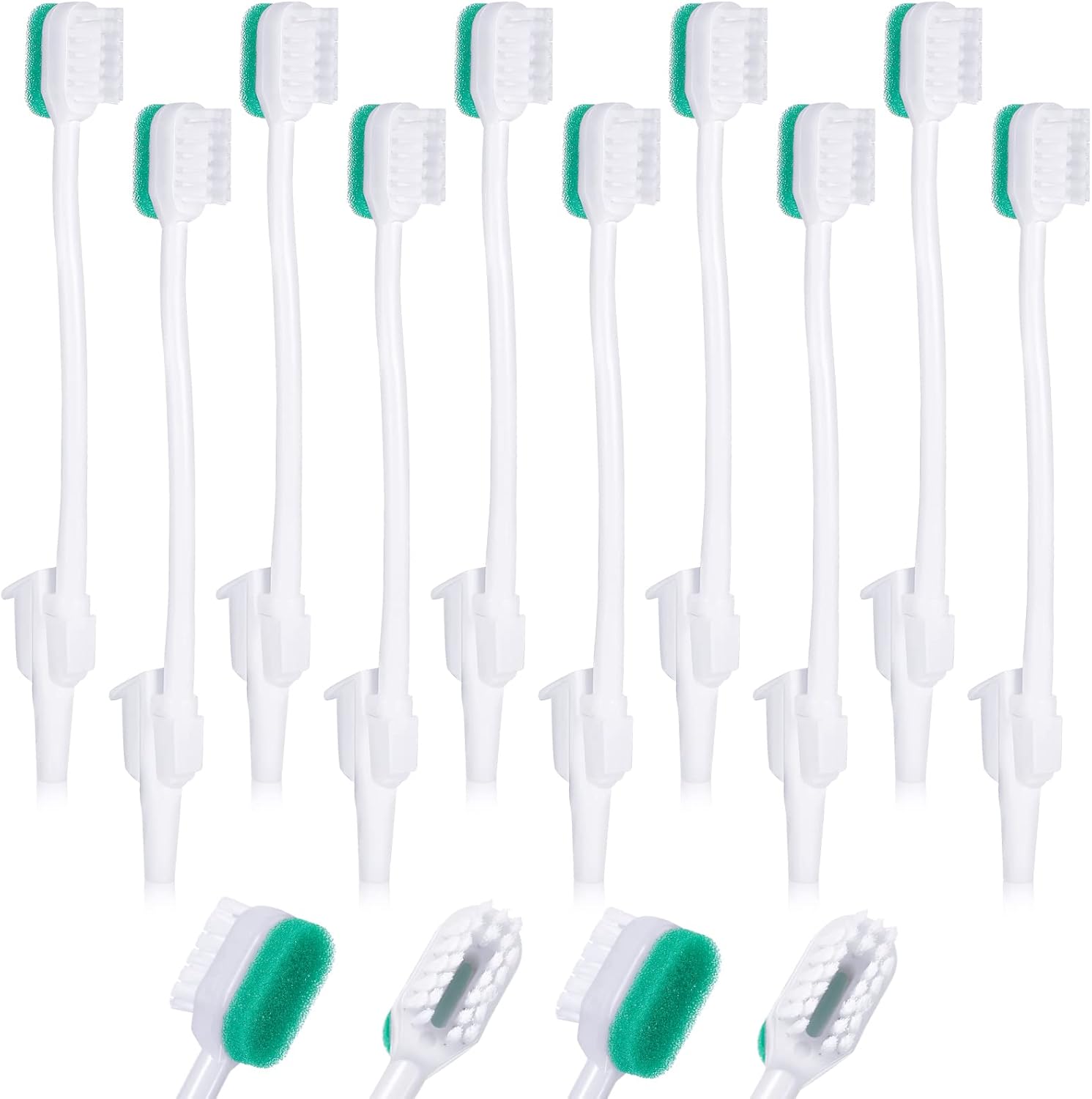 Didaey 10 Pcs Suction Swab Toothbrush Care Disposable Oral Swab Suction Toothbrush for Machine Sponge Individually Wrapped for Elderly Adults Oral Dental Mouth Care (White)