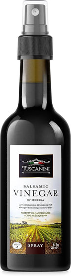 Tuscanini Italian Balsamic Vinegar of Modena Italy, 6% Acidity, 8.45oz Glass Bottle | Spray Top | Certified Kosher