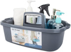 JiatuA Large Cleaning Supplies Caddy Portable Shower Basket Supply Organizer with Handle Plastic Bucket Tool Storage for Bathroom, Bedroom, Kitchen, College Dorm, Garden, Dark Gray