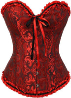 SHYMMUO Corset Tops for Women Sexy Overbust Bustier Lace Up Strapless Party Club Fairycore Renaissance Halloween Costume