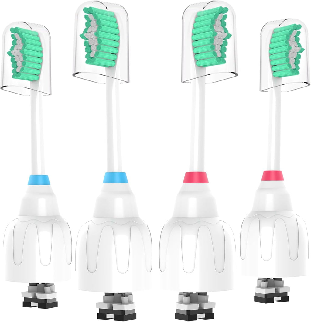 Replacement Toothbrush Heads for Philips Sonicare E Series, Compatible with Sonicare Essence Elite Advance CleanCare Screw-on Electric Toothbrush HX7022/66 HX7023/64, HX7023/30, 4 Pack