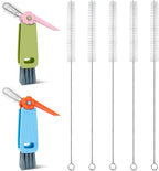 7Pcs 3-in-1 Cup Lid Gap Cleaning Brush & Straw Brush Set, Reusable Metal Straw Cleaner, Multifunctional Bottle Cleaning Kit for Sippy Cups & Water Bottles