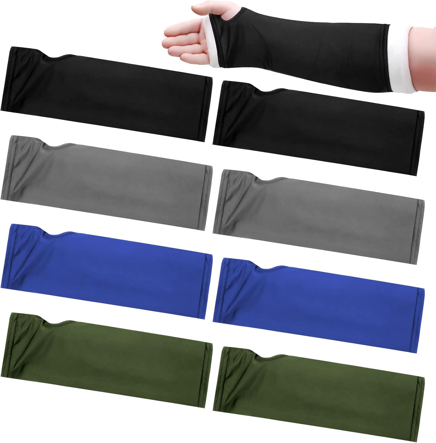 Boao 8 Pcs Arm Cast Cover Protector Soft Elastic Cast Covers for Arm Sling Sleeve Reusable Washable Breathable Wrist Elbow(Mixed Colors,Classic)