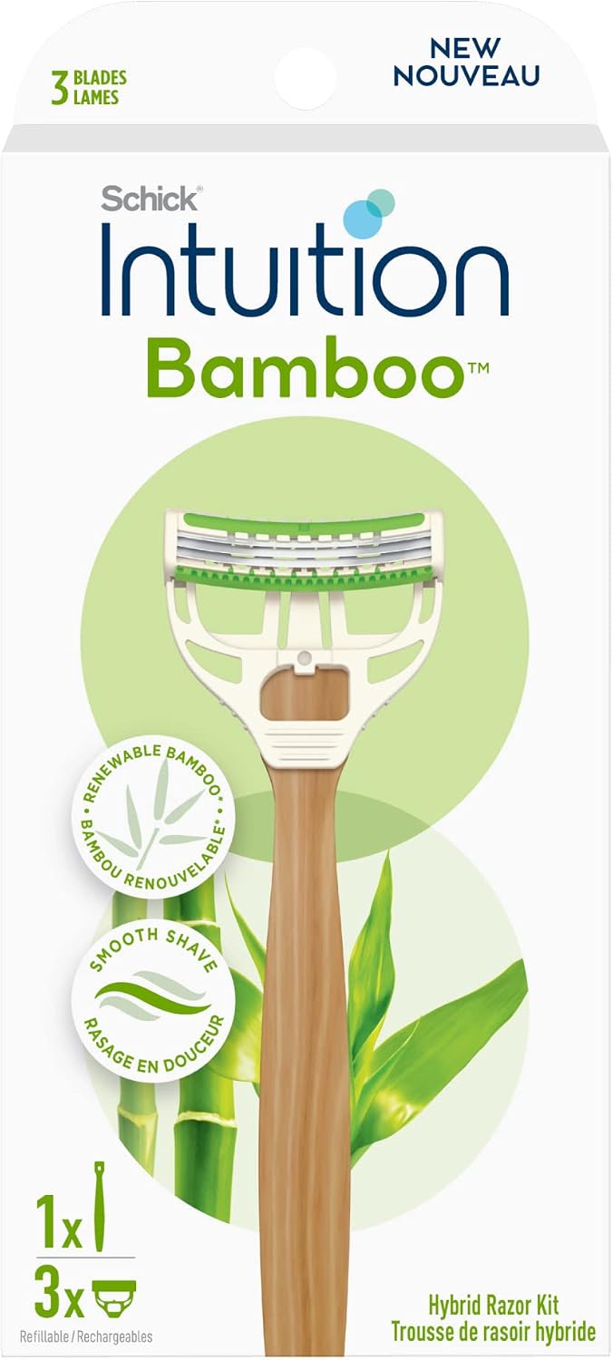 Schick Intuition Bamboo Disposable Razors for Women, 3ct