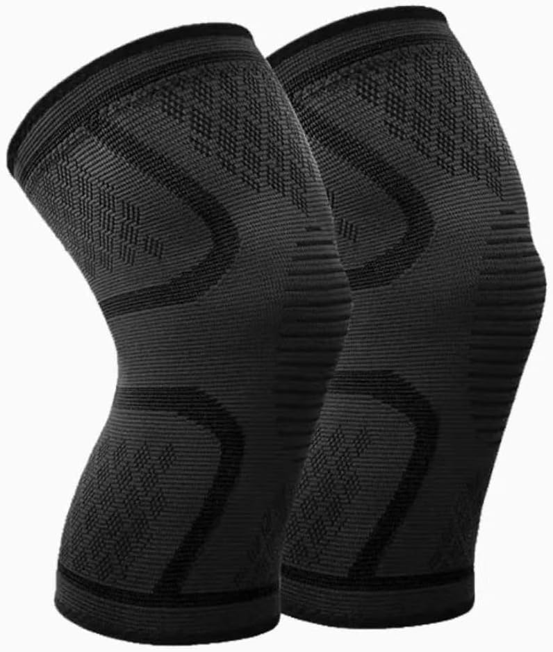 2 Pack Knee Brace for Women & Men, Compression Knee Brace, Knee Support Sleeve for Running, Workout, Sports - Black