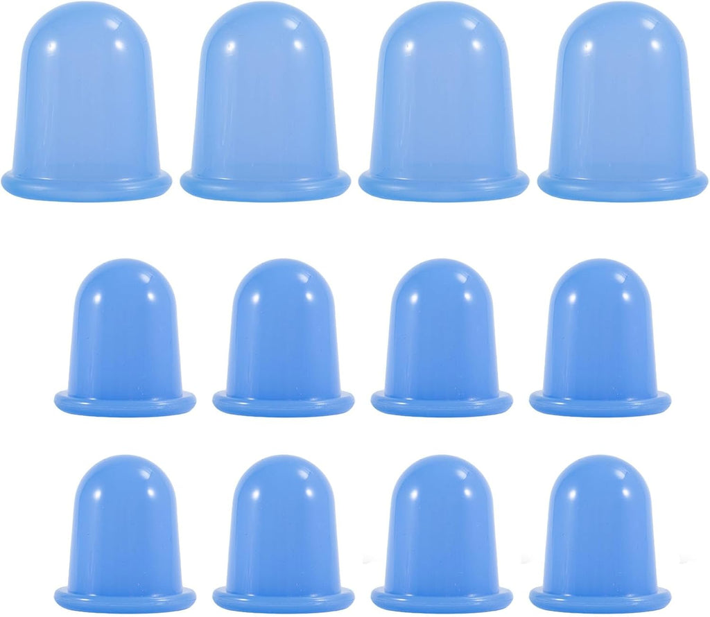 12 Pcs 2 Size Cupping Therapy Set – Silicone Anti Cellulite Cupping Kit for Massage Therapy Cupping Therapy Set Vacuum Suction Cup for Arthritis Relief & Pain Reduction (Blue)