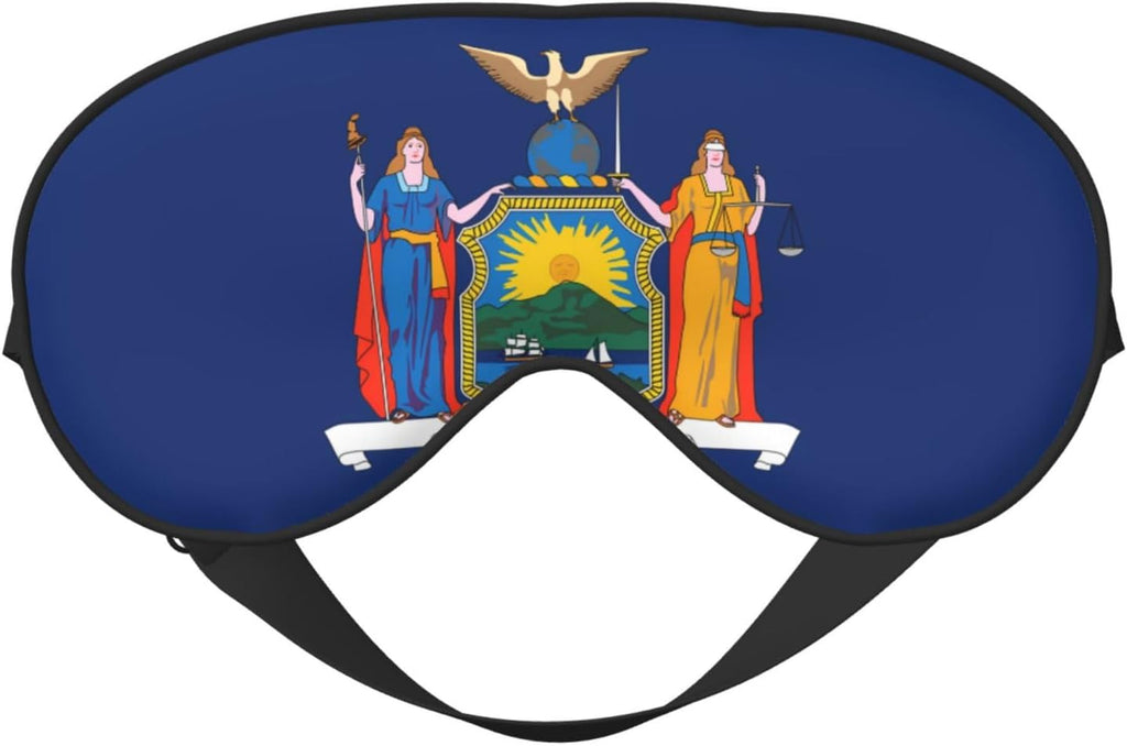 New York Flag Soft Eye Mask â€“ Comfortable Sleep Mask for Side Sleepers, Light Blocking, Relaxing Pressure-Free Eyemask, Black