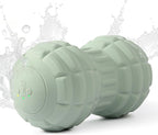 Silicone Vibrating Peanut Massage Ball Roller- Water-Resistant Electric Double Lacrosse Massage Ball with 4 Intensities for Muscle Tightness, Deep Tissue Massager for Foot, Back, Hip (Green)