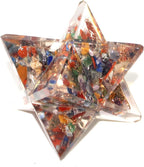 Jet Authentic Mix Chakra Large 4 Inch Orgone Merkaba Gemstones Copper Metal Mix Rare Healing Positive Energy Tetrahedron (Mix Chakra)