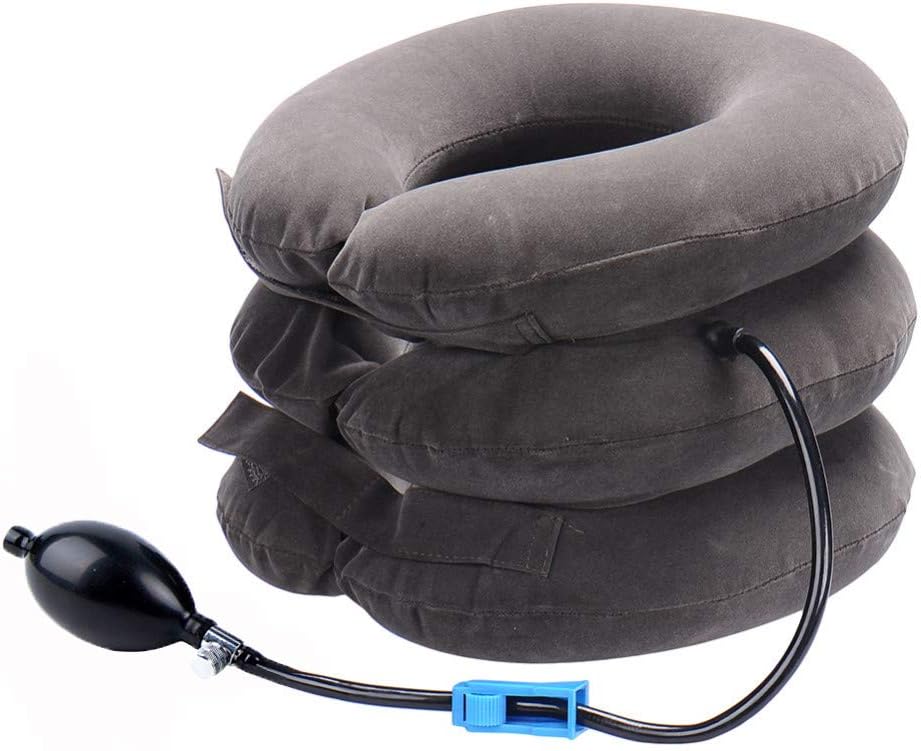 RUNZI Cervical Neck Traction Device Inflatable Neck Stretcher, Easy to Use for Chronic Neck and Shoulder Pain Relief Traction Spine Alignment, Neck Cervical Brace