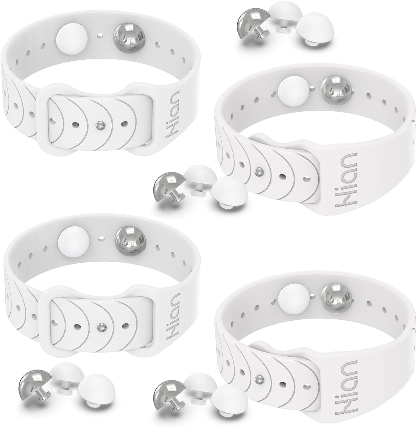 Hion Motion Sickness Bands Anti Nausea Acupressure Wristband Sea Sickness Wristbands Nausea Bands Natural Relief Motion & Morning Sickness -（2 Pairs White